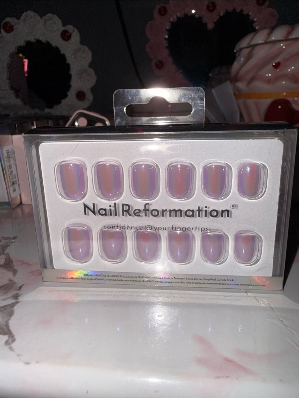 Nail Reformation Purple Iridescent Short Square Press-On Nails - Picture 3 of 5